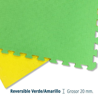 Artatami® Tatami Puzzle 1x1x20 mm Amarillo - Verde Pack Ahorro【20 Unidades】Gimnasios - Fitness - Pilates - Yoga_4