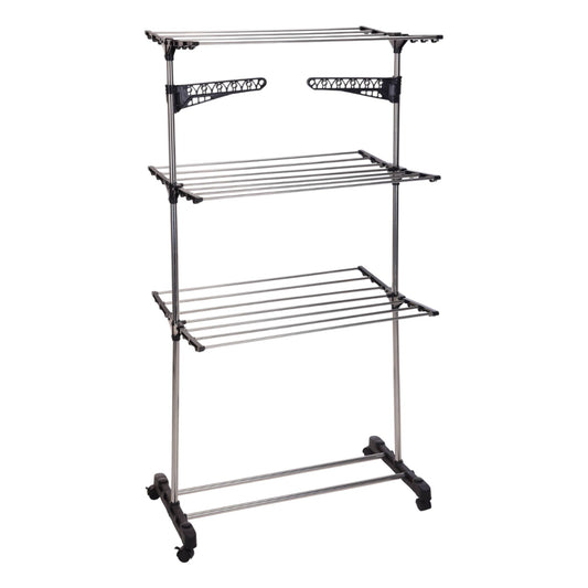 Well Home Tendedor De 3 Alturas Con Tubos Y 4 Ruedas 80x57x165cm