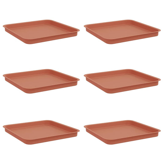Bandeja Cuadrada Para Flores 6 Pcs Rojo Ladrillo_0