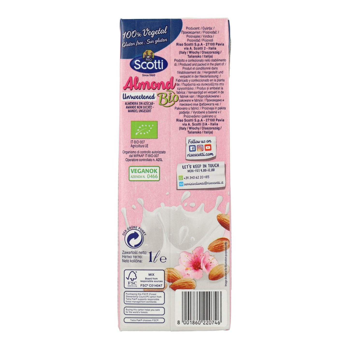 Pack x 3 Bebida de Almendras sin azúcar BIO Scotti 1 L