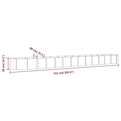 Jardinera Arriate Acero Galvanizado Plata 512x80x36 Cm_5