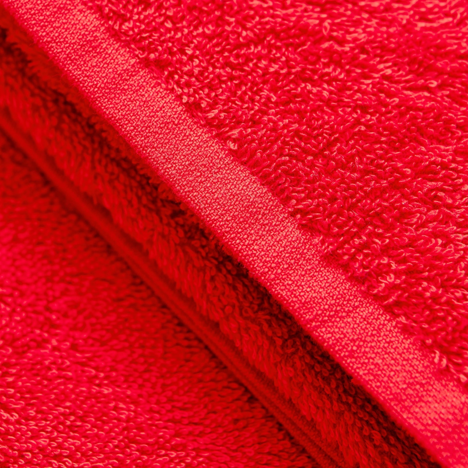 Set Toallas 3pcs: Toalla De Tocador (30x50cm) + Toalla De Manos (50x90cm) + Toalla De Baño (70x140cm) 450gsm 100%algodon Rojo Con Manzana Blanca Bene