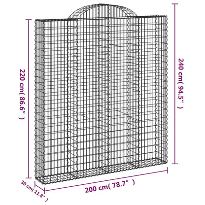 Cestas De Gaviones 2 Uds Forma De Arco Hierro 200x30x220/240 Cm_5