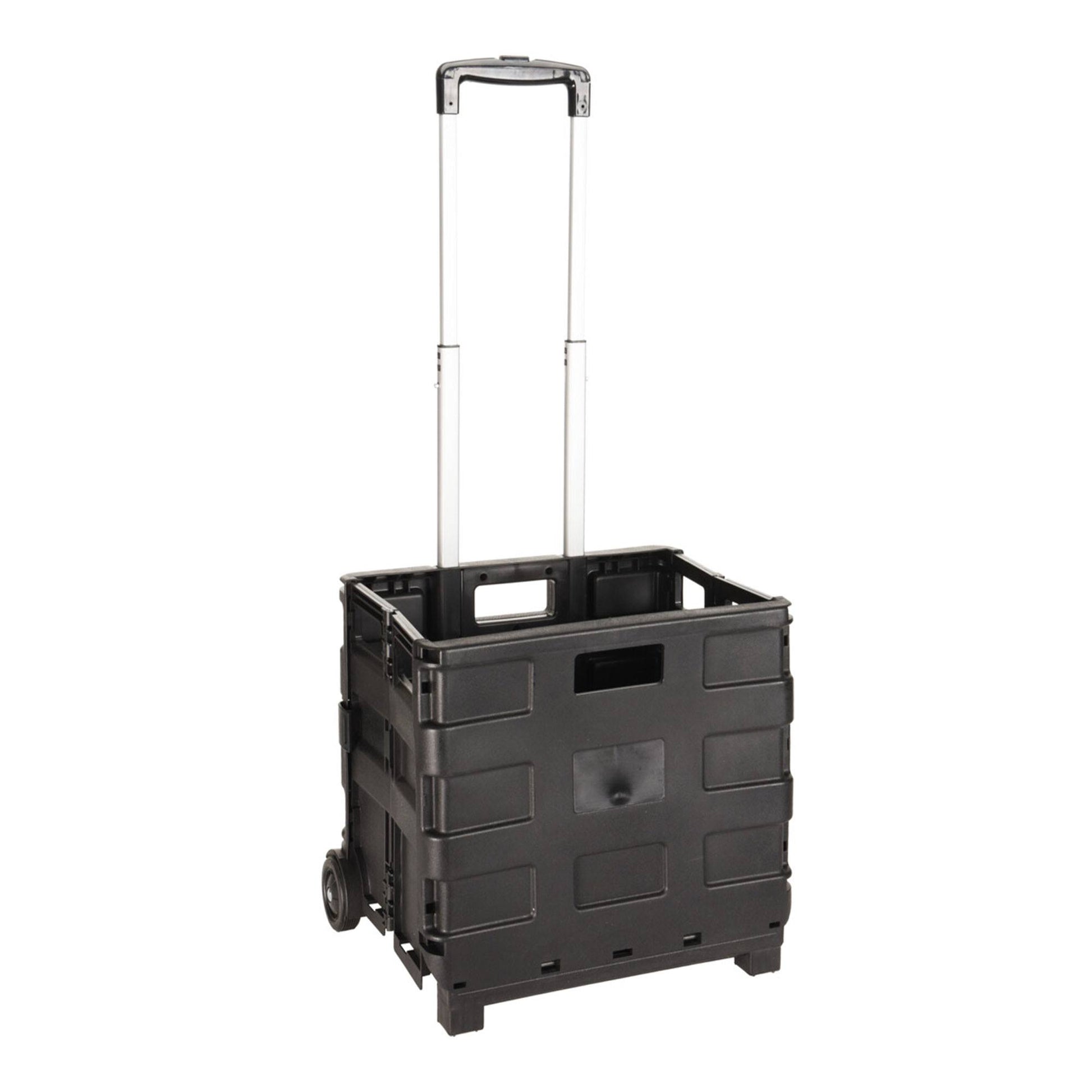 Well Home Trolley De Aluminio Con Caja Plegable Negro