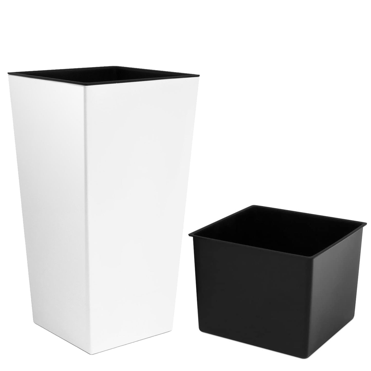 Maceta Alta Urbi 11,4 Litros, De Plastico, 19,5 X 19,5 X 37,5 Cm En Color Blanco_4