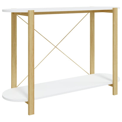 Mesa Consola De Madera Contrachapada Blanco 110x38x75 Cm_0