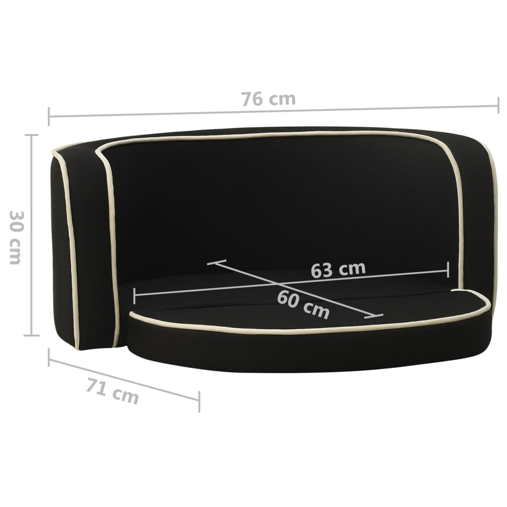Vidaxl Sofá Plegable Para Perro Cojín Lavable De Lino Negro 76x71x30cm_2