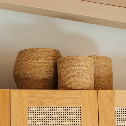 Macetero Semirígido Redondo - Cubremacetas De Yute Natural 30 X 28  Cm_1