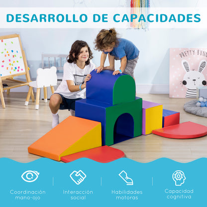 Homcom Juego De 7 Bloques Psicomotricidad Para Niños Multicolor_3