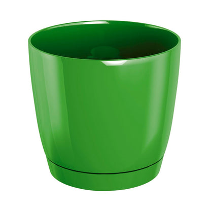 Maceta Redonda De Plastico Coubi Round P En Color Verde Oliva 15,5 (largo) X 15,5 (ancho) X 14,2 (altura) Cm_0