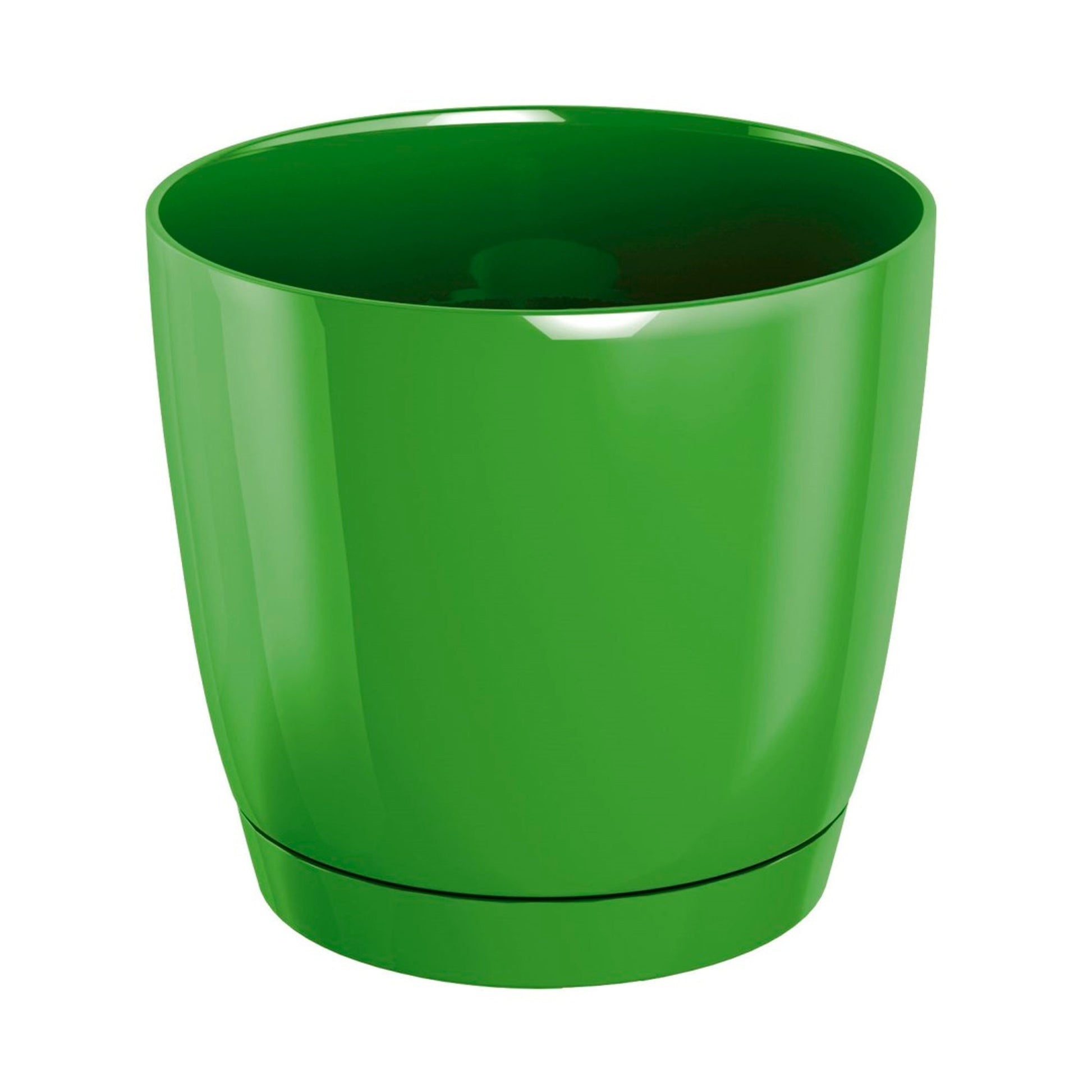 Maceta Redonda De Plastico Coubi Round P En Color Verde Oliva 13,5 (largo) X 13,5 (ancho) X 12,4 (altura) Cm_0