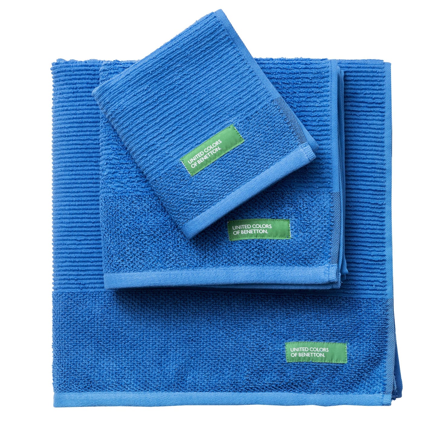 Set 3pcs Toallas De Baño (30x50+50x90+70x140cm) 450 Gsm 100%algodon Azul Casa Benetton