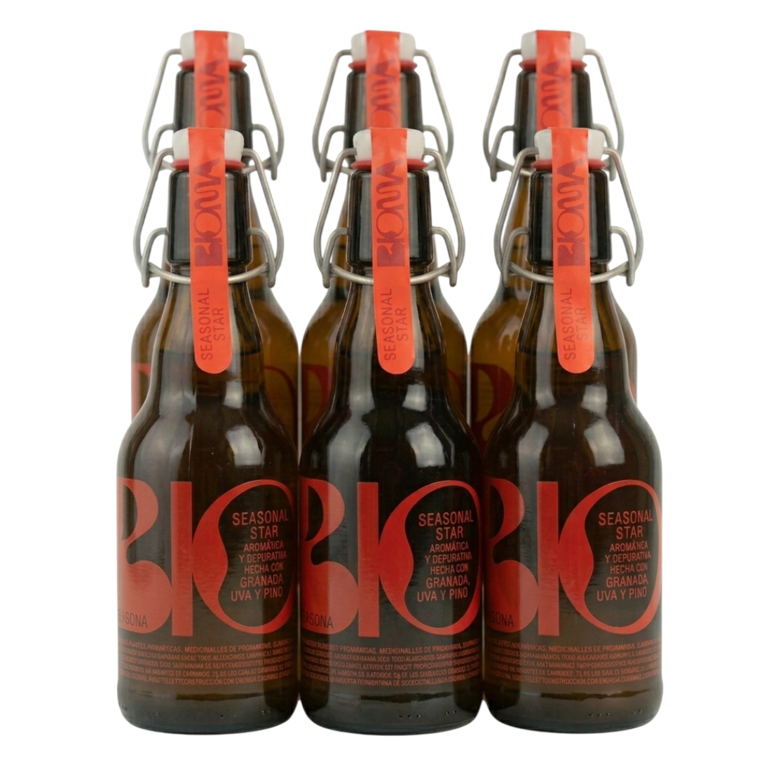 Kombucha Seasonal Star: Granada, Uva Y Pino Pack 6 Botellas 330ml_0