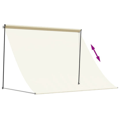 Toldo Retráctil Tela Y Acero Crema 200x150 Cm_5