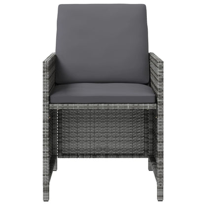 Vidaxl Conjunto De Silla De Jardín Y Taburete 4 Piezas Ratán Pe Gris_4