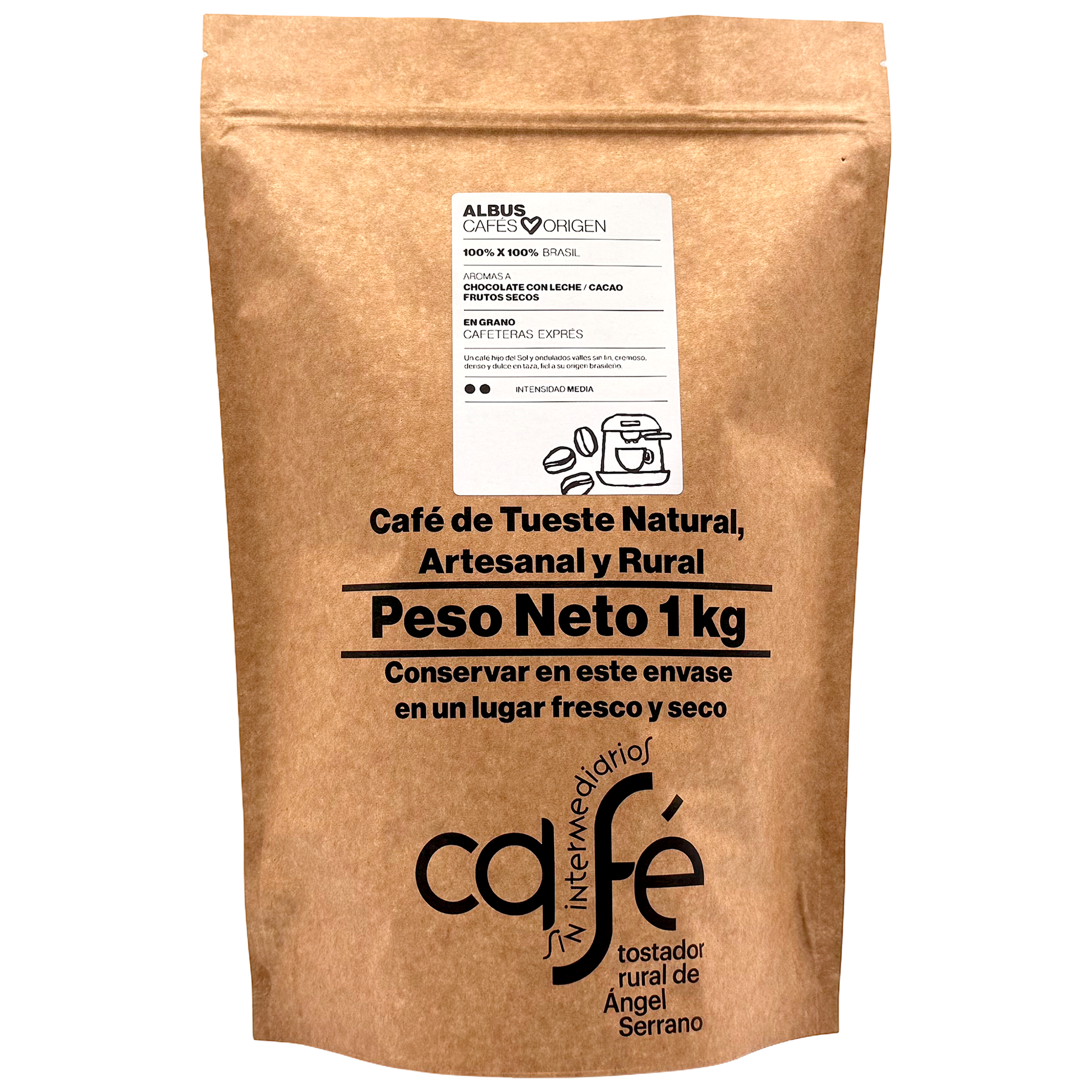 Cafe Sin Intermediarios Café Brasil Albus En Grano Para Espresso 1 Kg_0