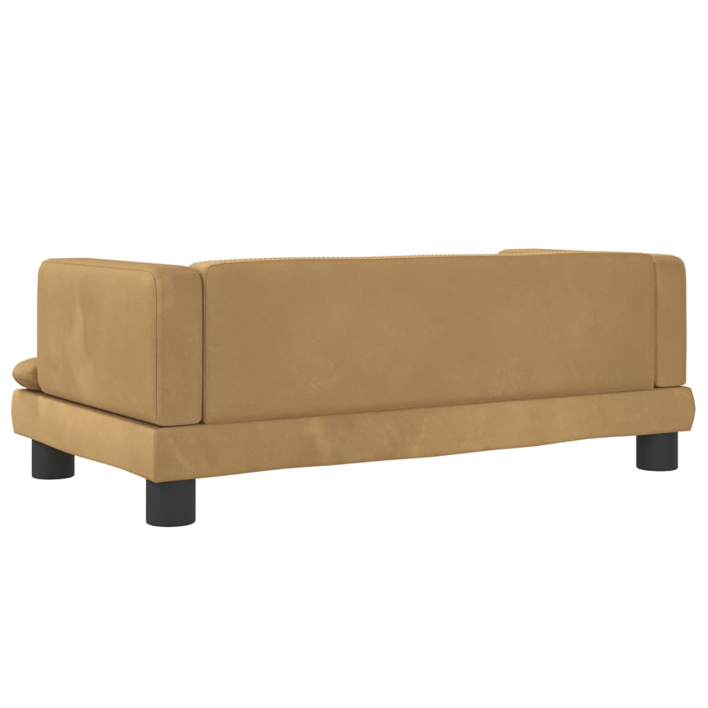 Cama Para Perros De Terciopelo Marrón 80x45x30 Cm / Vetonek_5