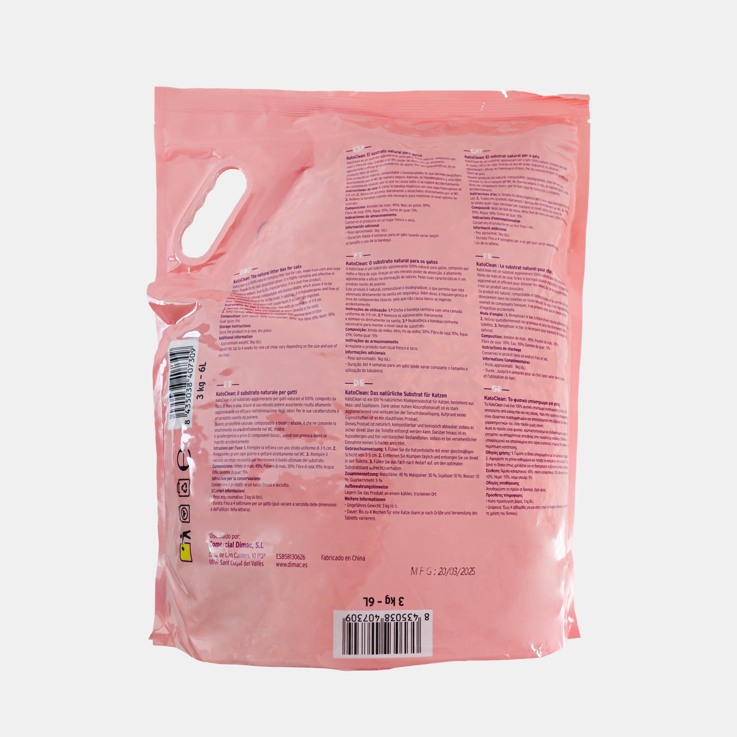 Sustrato En Pelet Para Gato Katoclean Biodegradable 20l_4