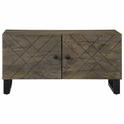 Mesa De Centro Madera Maciza De Mango Negra 80x50x40 Cm_1