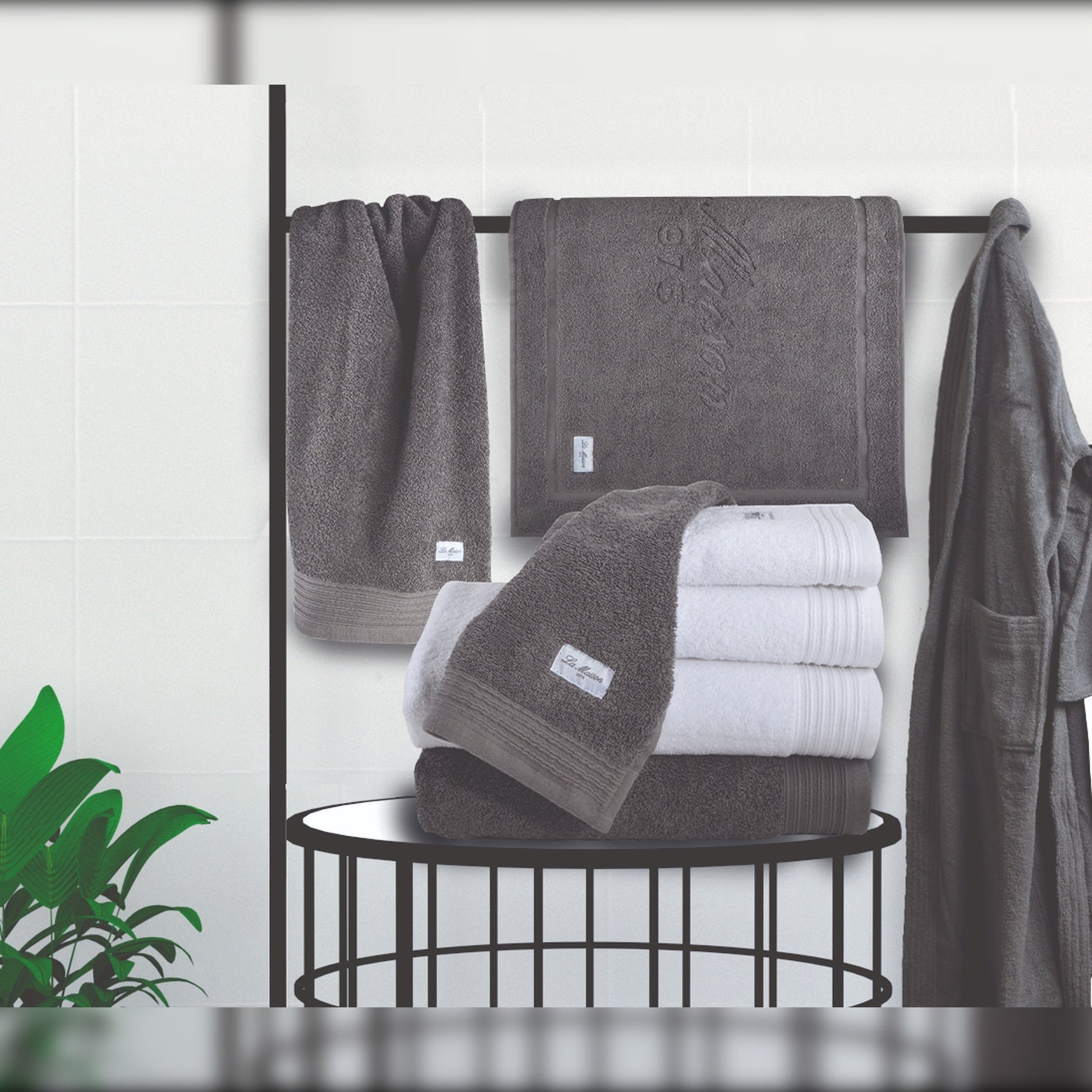 Toalla 70x140 Cm 100% Algodón Color Blanco - La Maison_3