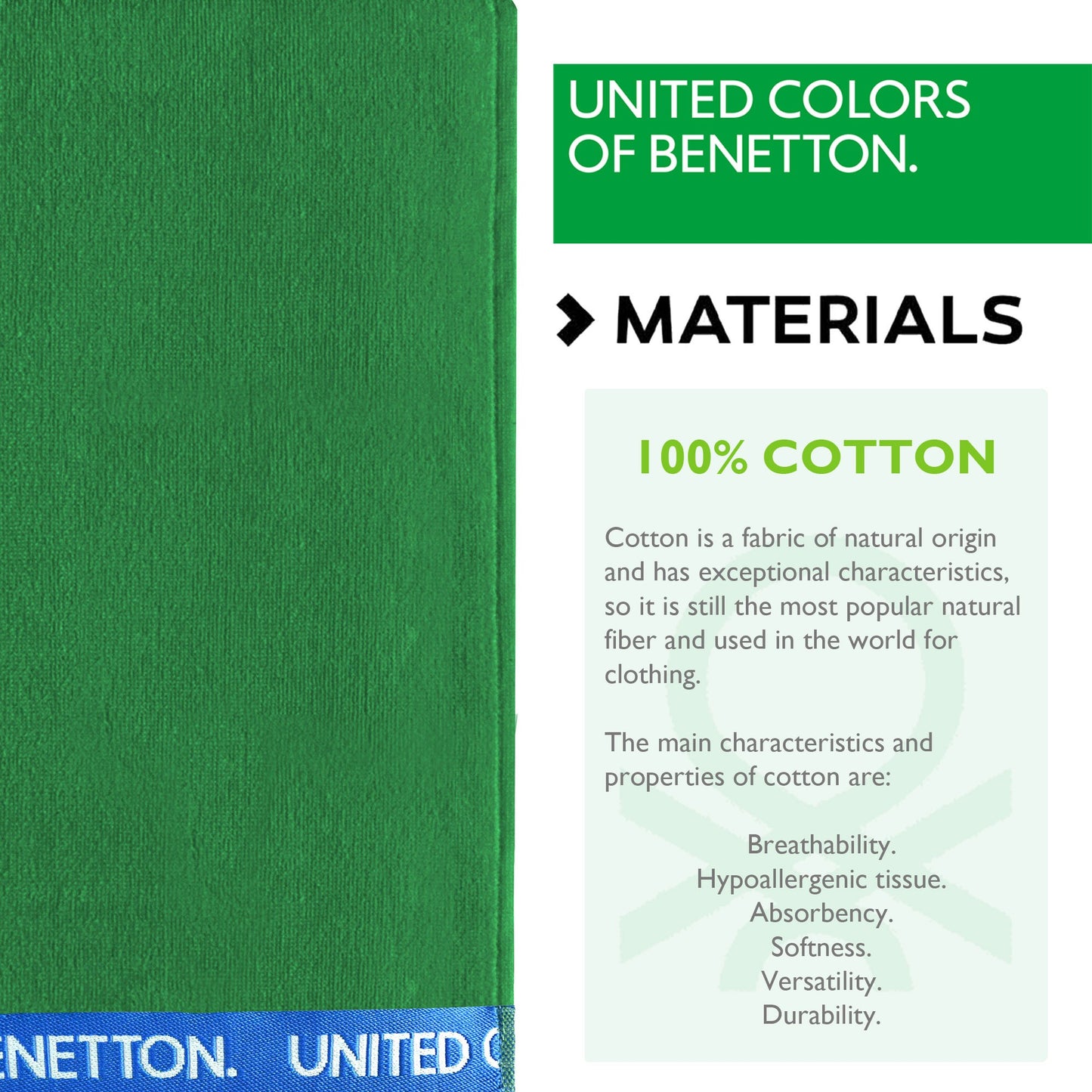 Toalla De Playa 90x160cm 380gsm Velour 100%algodon Verde Casa Benetton