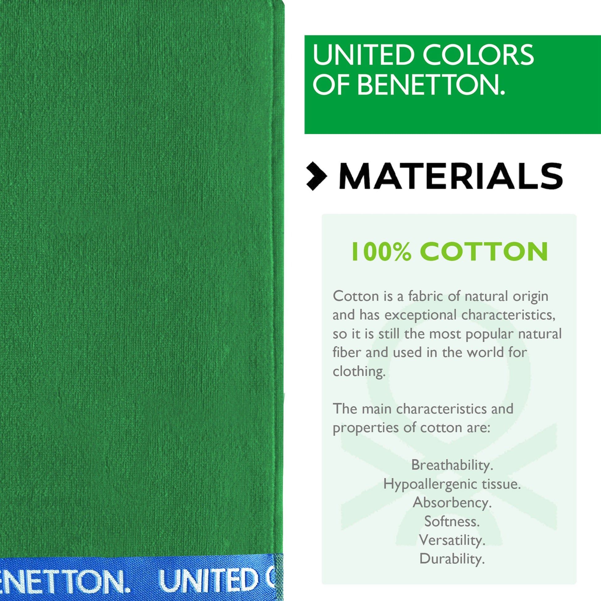 Toalla De Playa 90x160cm 380gsm Velour 100%algodon Verde Casa Benetton