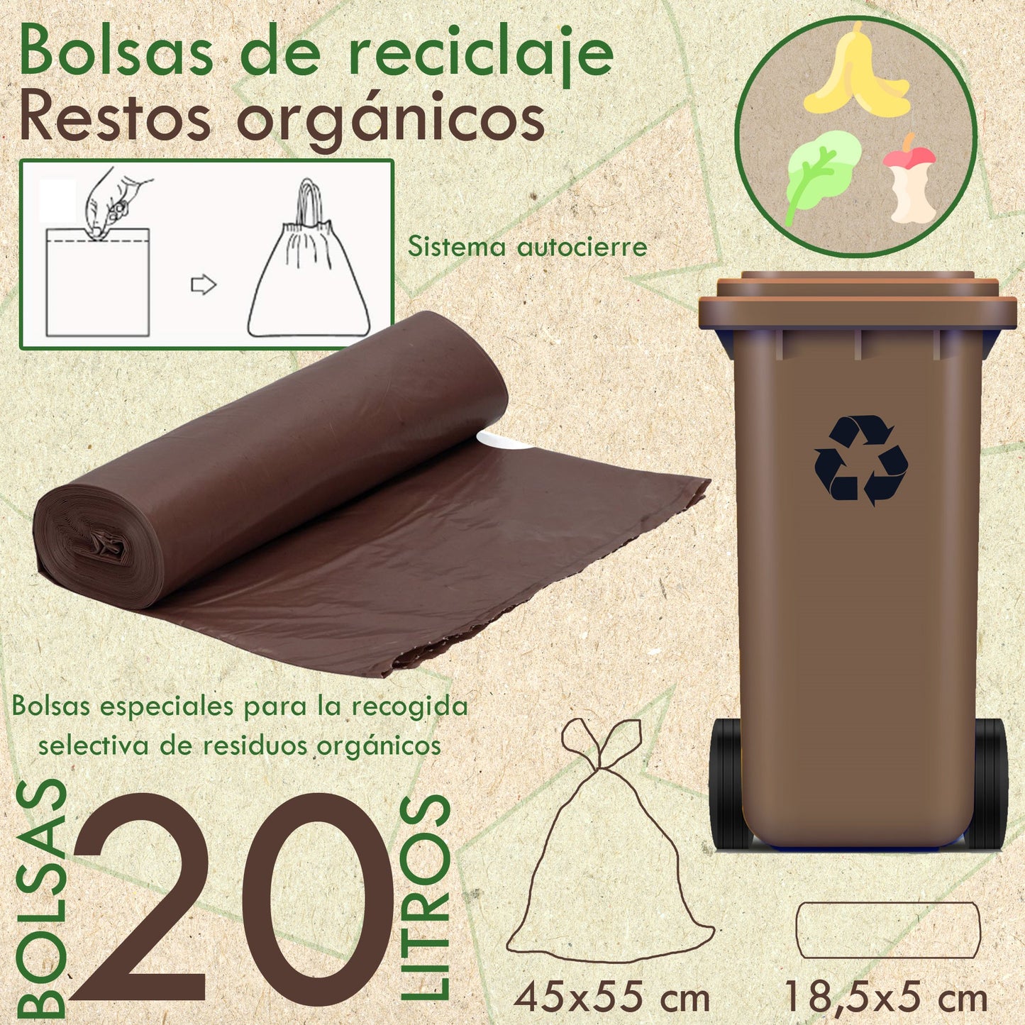 300 Bolsas De Basura Con Autocierre 20l Capacidad Cada Una_1