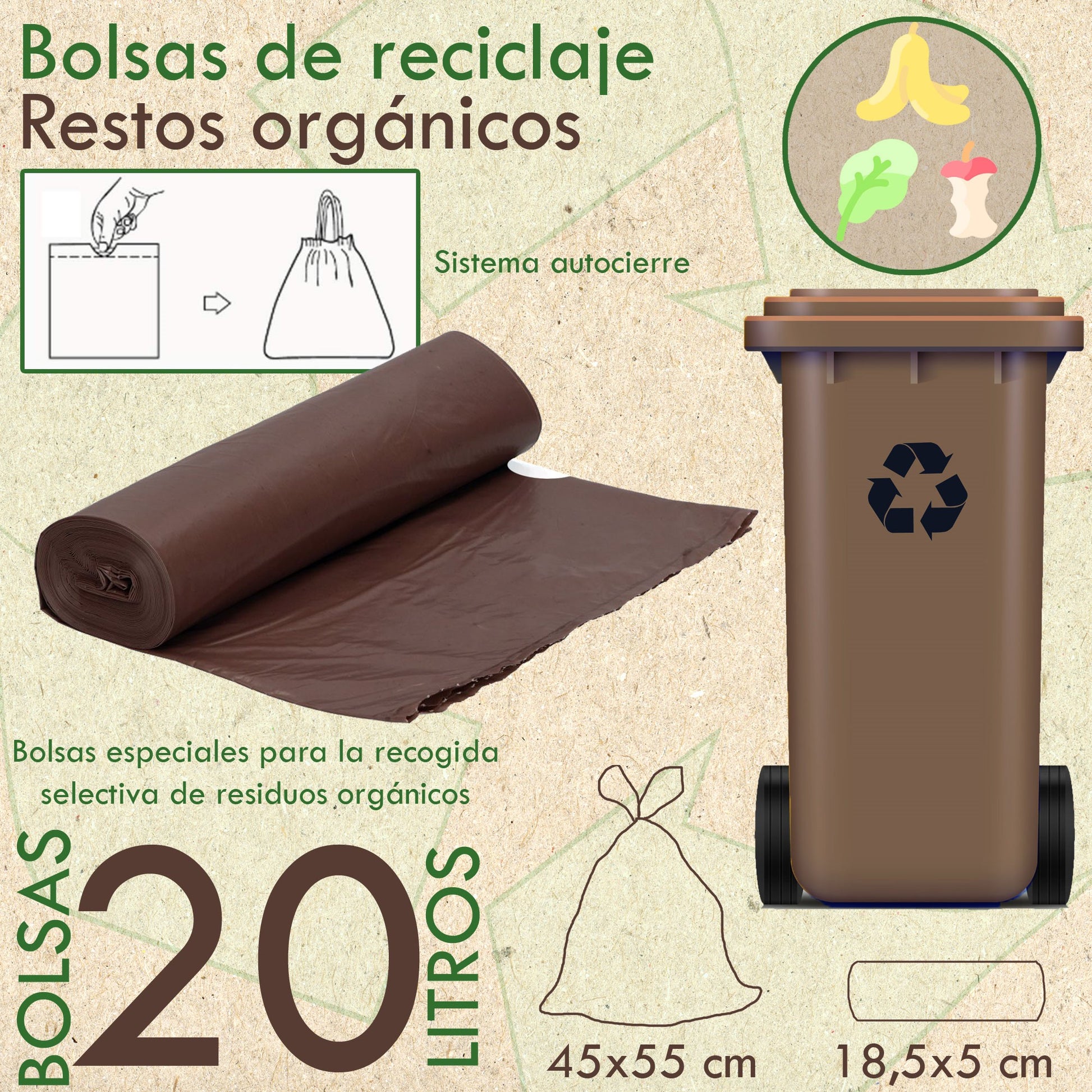 300 Bolsas De Basura Con Autocierre 20l Capacidad Cada Una_1