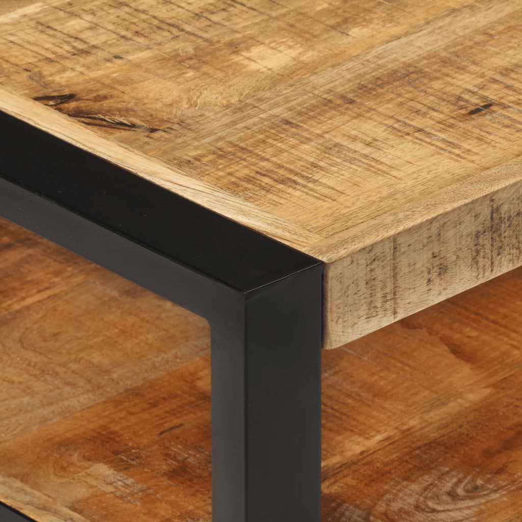 Mesa De Centro De Madera Maciza De Mango 120x55x40 Cm_2