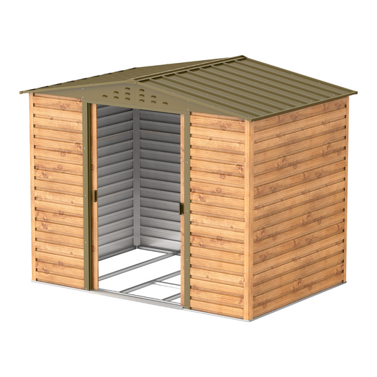 Casetas Duramax de jardín Alpine 8x6 - 261,7x183x209 cm y 4,37 M² - Imitación Madera_0