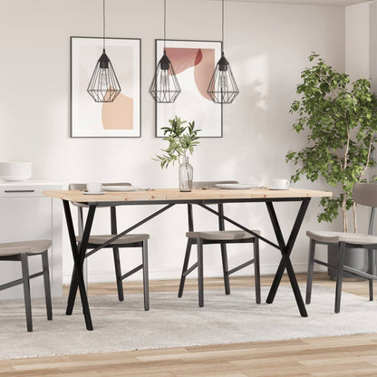 Mesa De Comedor Marco X Madera Maciza Pino Acero 160x80x75,5 Cm_1