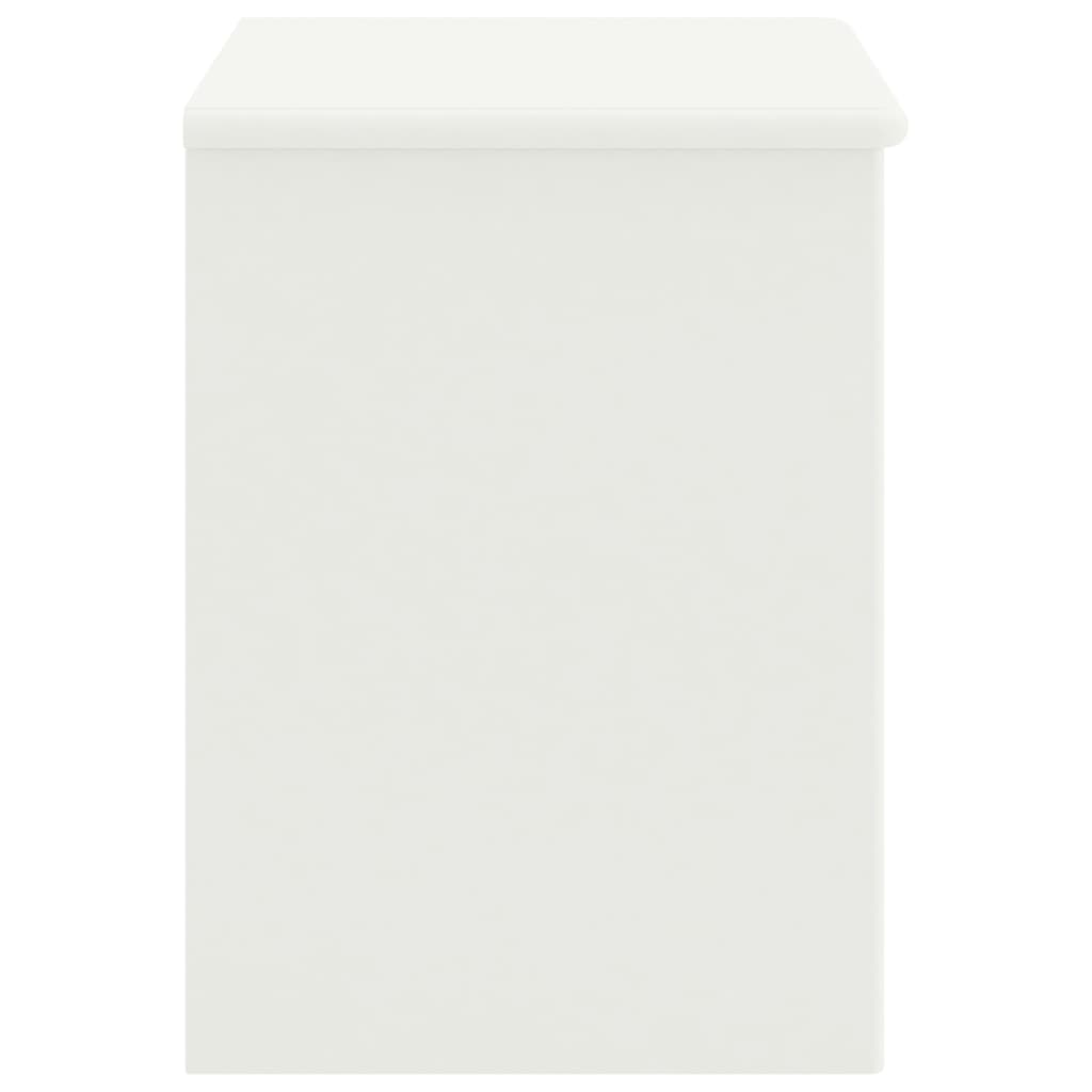 Mesita De Noche Madera Maciza De Mango Blanco 35x30x40 Cm_1