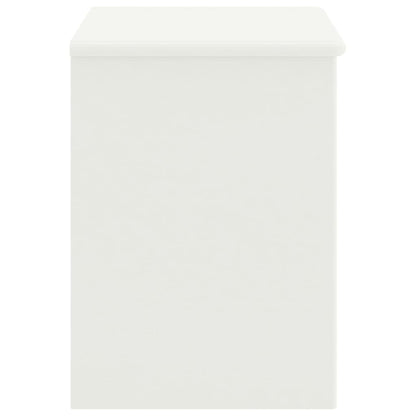 Mesita De Noche Madera Maciza De Mango Blanco 35x30x40 Cm_1
