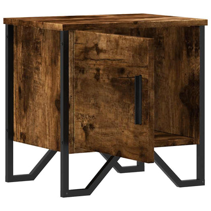 Mesita De Noche Madera De Ingeniería Roble Ahumado 40x30x40 Cm_4