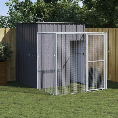 Vidaxl Gallinero Con Corral Acero Galvanizado Gris 165x251x181 Cm_1