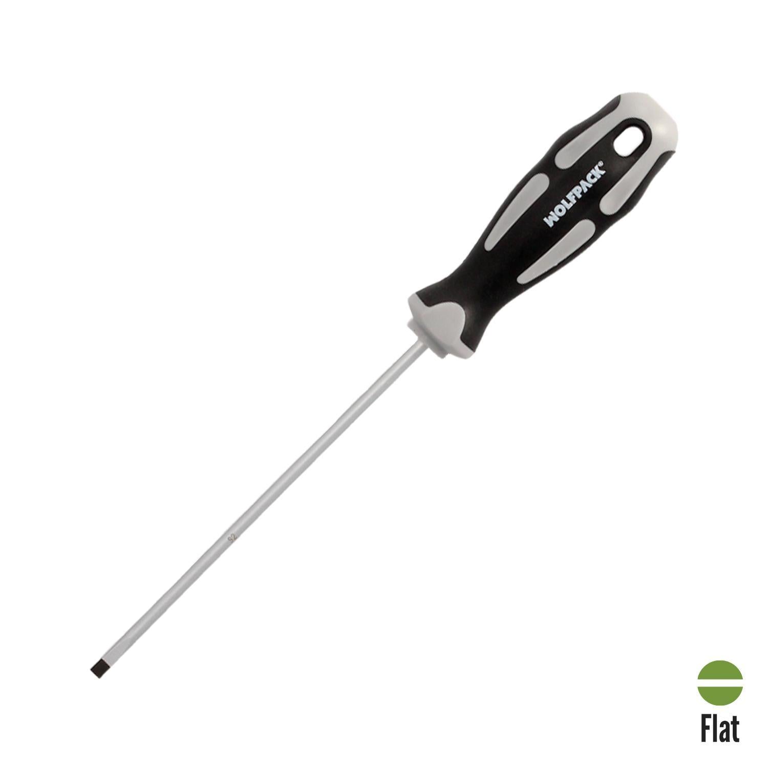 Destornillador Plano Vaciado Acero S2 Mango Tpr Bimaterial. Medida 0,8 X Ø 4,0 X 125 Mm.  Din5265_0