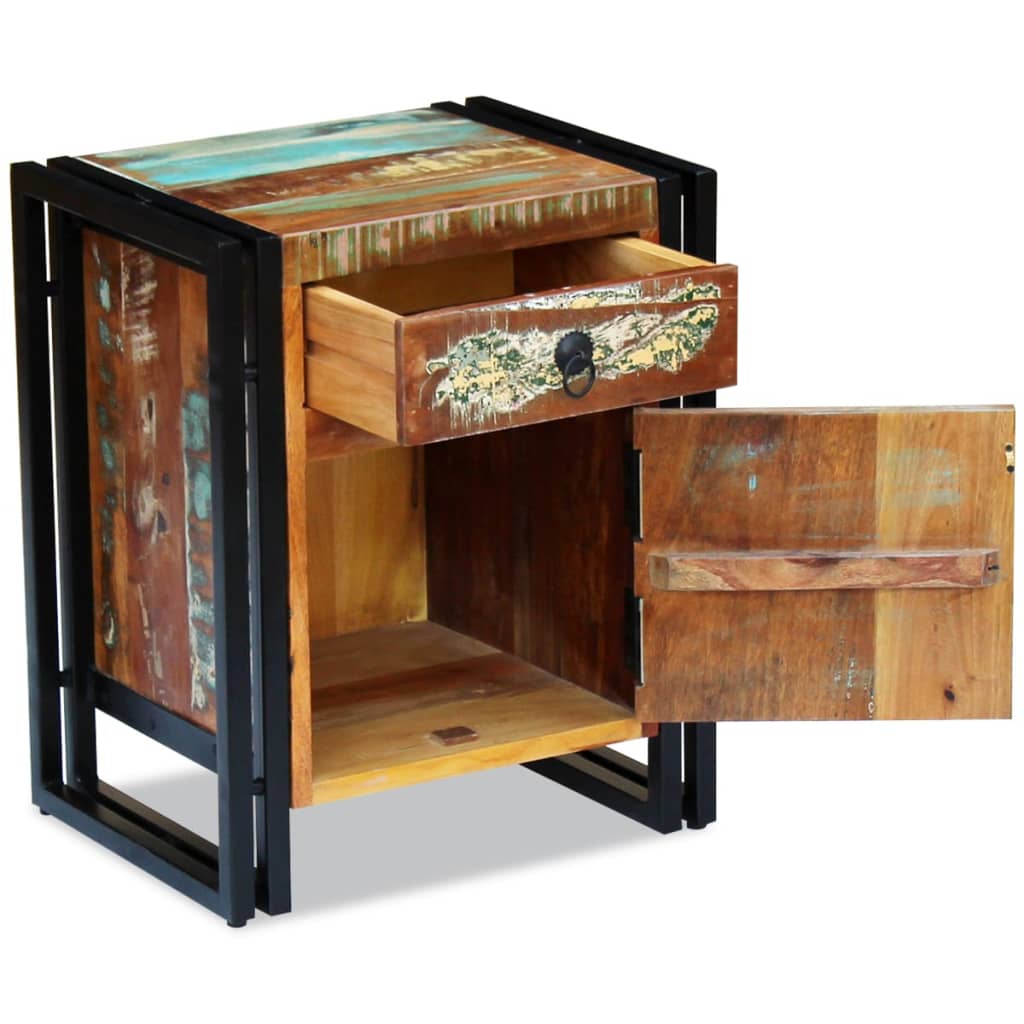 Mesita De Noche De Madera Maciza Reciclada_4