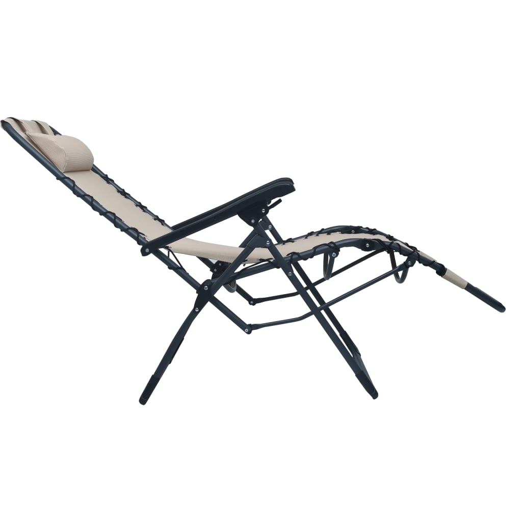 Tumbona Plegable De Textilene Color Crema_3