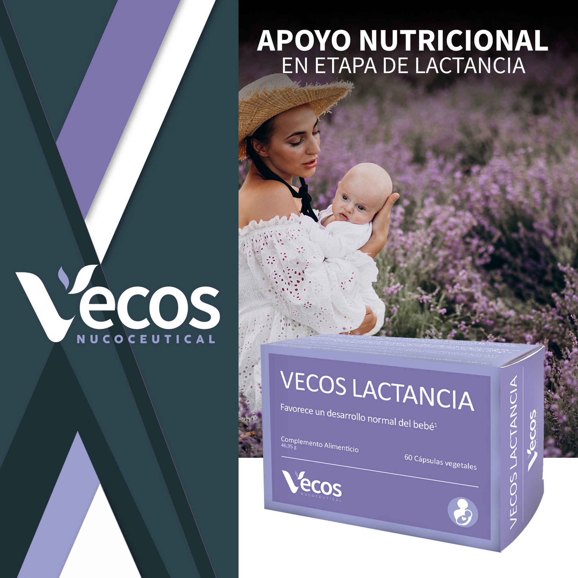 Vecos Lactancia VECOS (60 cápsulas) | DHA 200 mg para el desarrollo del bebé | Multivitamínico + minerales + Omega-3_1
