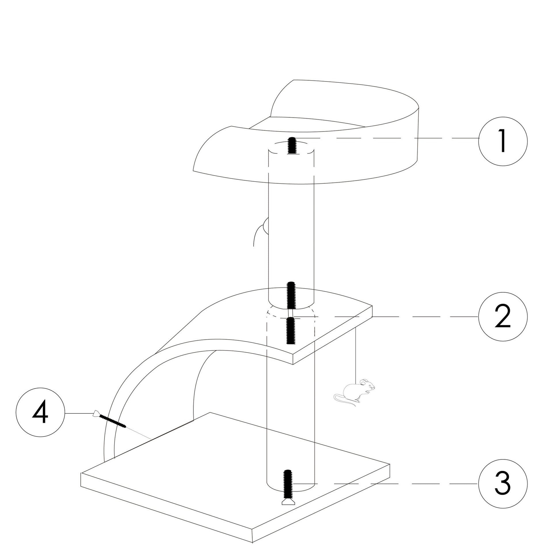 Árbol Para Gatos Con Rascadores Plataforma Y Caseta 31x12x34.5cm