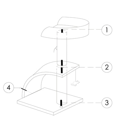 Árbol Para Gatos Con Rascadores Plataforma Y Caseta 31x12x34.5cm
