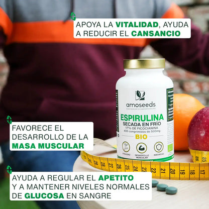Espirulina Bio, 17% Ficocianina | 400 Comprimidos_2