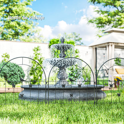 Vedações Para Jardim Outsunny Metal Preto 300x70 Cm_5