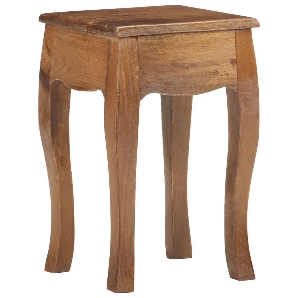 Mesita De Noche De Madera Maciza De Mango 28x28x46 Cm_3