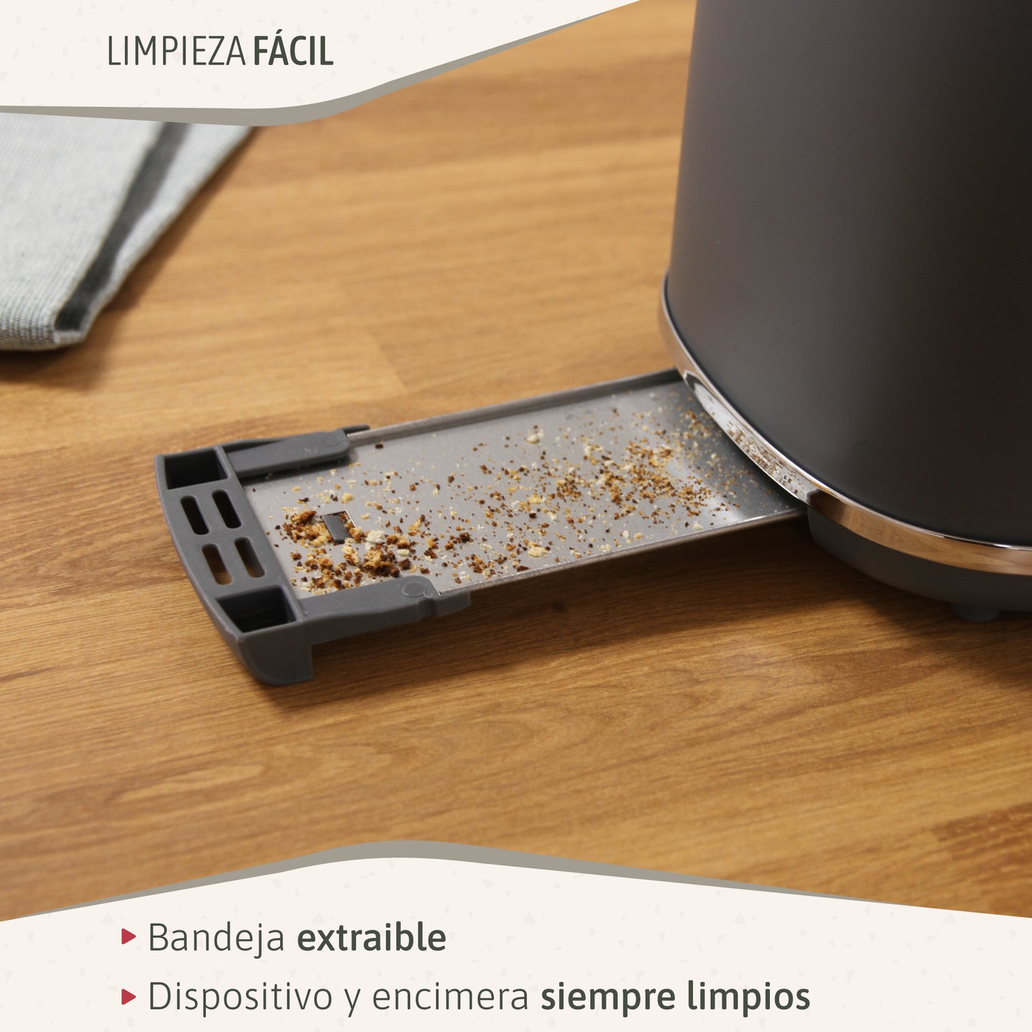 Briebe Nordic Tostadora Pan Ranura Ancha, Tostador 2 Rebanadas, 6 Niveles Tostado, Calientapanecillos, Ta1166gry, Gris_5
