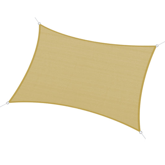 Outsunny Toldo Vela De Sombra Rectangular 6x4 M Protección Rayos Uv Beige_0