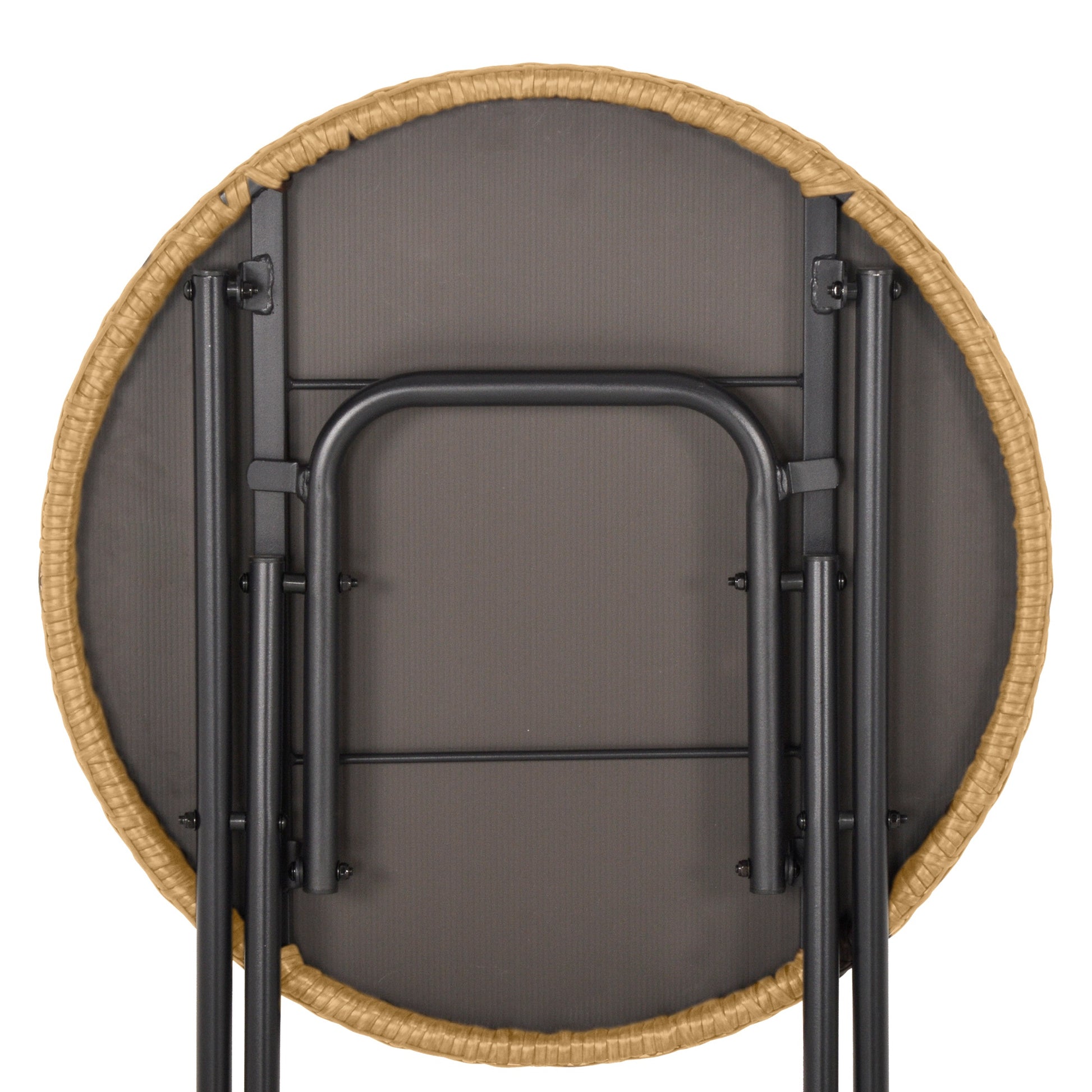 Outsunny Conjunto De Mesa Y 2 Sillas Plegables Ratán Para Jardín Exterior Acero_3