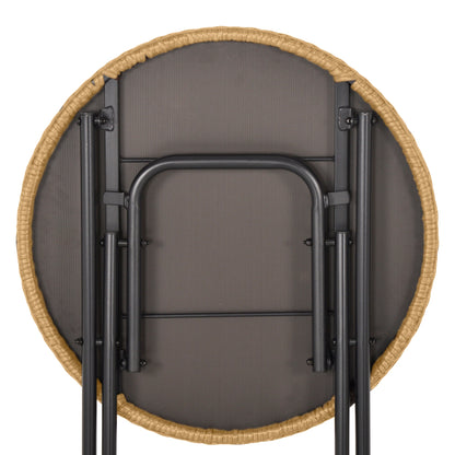 Outsunny Conjunto De Mesa Y 2 Sillas Plegables Ratán Para Jardín Exterior Acero_3