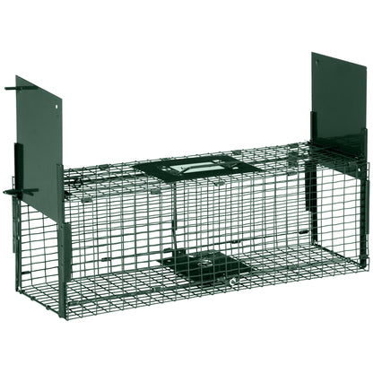 Outsunny Trampa Para Animales Vivos 60x18x20 Cm Con 2 Puertas Verde_0