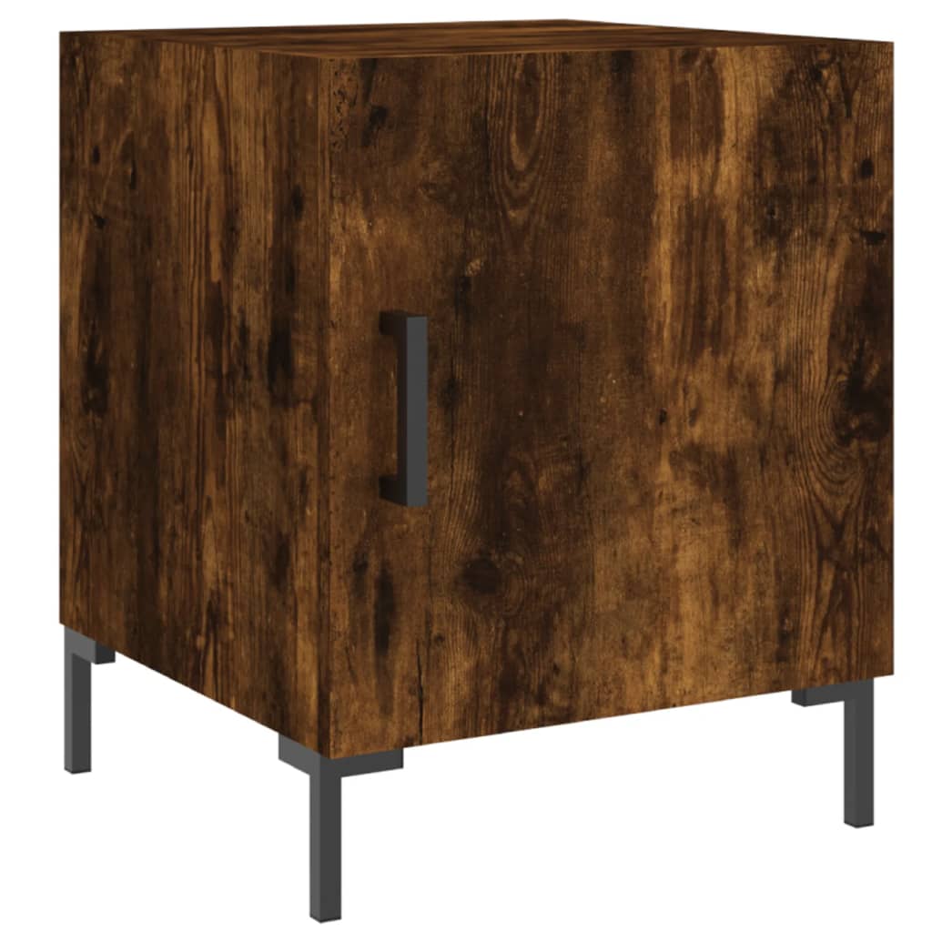 Mesitas Noche 2 Uds Madera Ingeniería Roble Ahumado 40x40x50 Cm_1